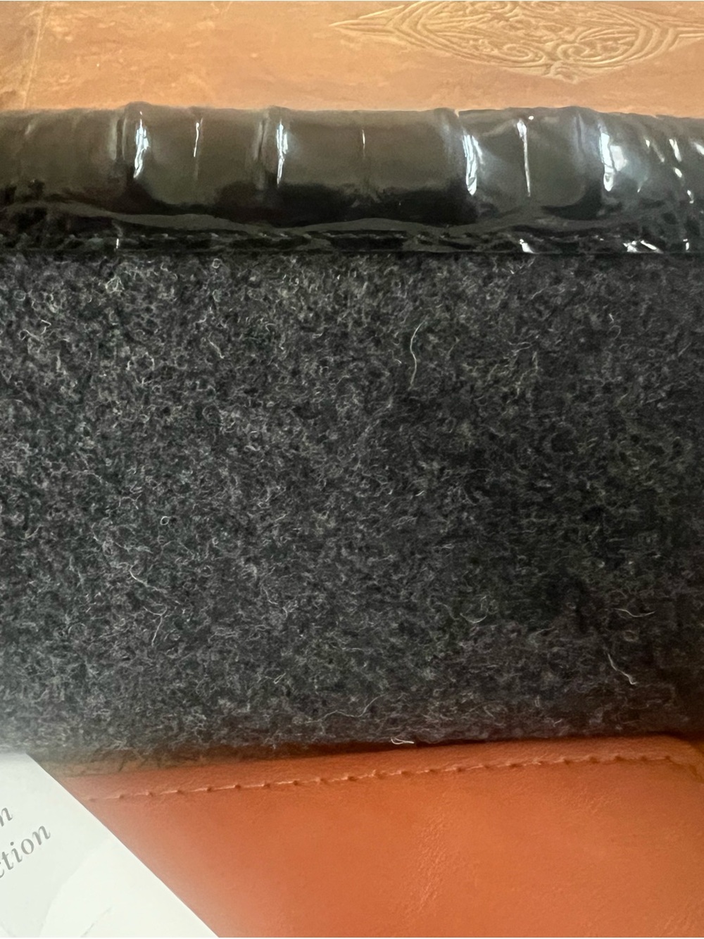Brahmin Jamestown Black Croc-Embossed Mini Envelope Case with Charcoal Felt! NWT - Picture 2 of 4